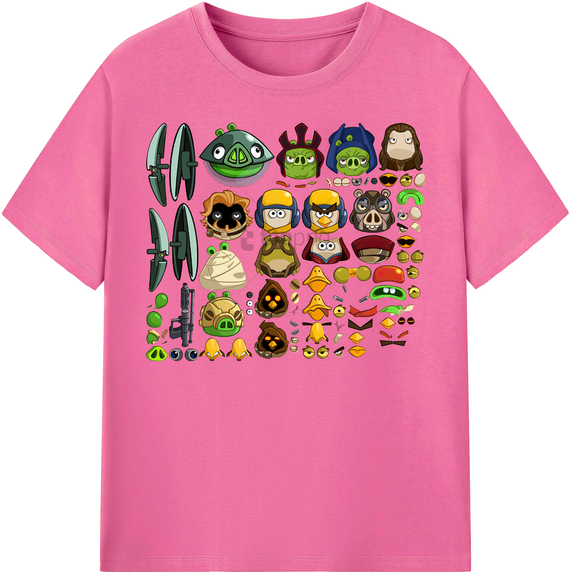 （画像用） Angry Birds アングリーバード レディースカジュアルプリントTシャツ（綿100％）